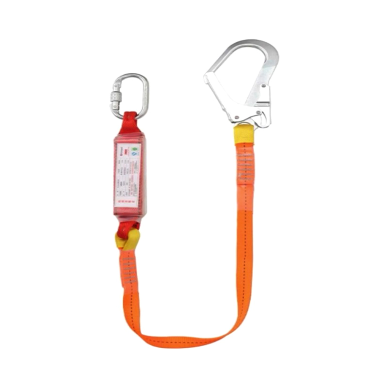 KA-LS06 Giảm xóc chống rơi Dây buộc đơn với vải polyester 44mm, 1 móc giàn giáo, 1 móc carabiner