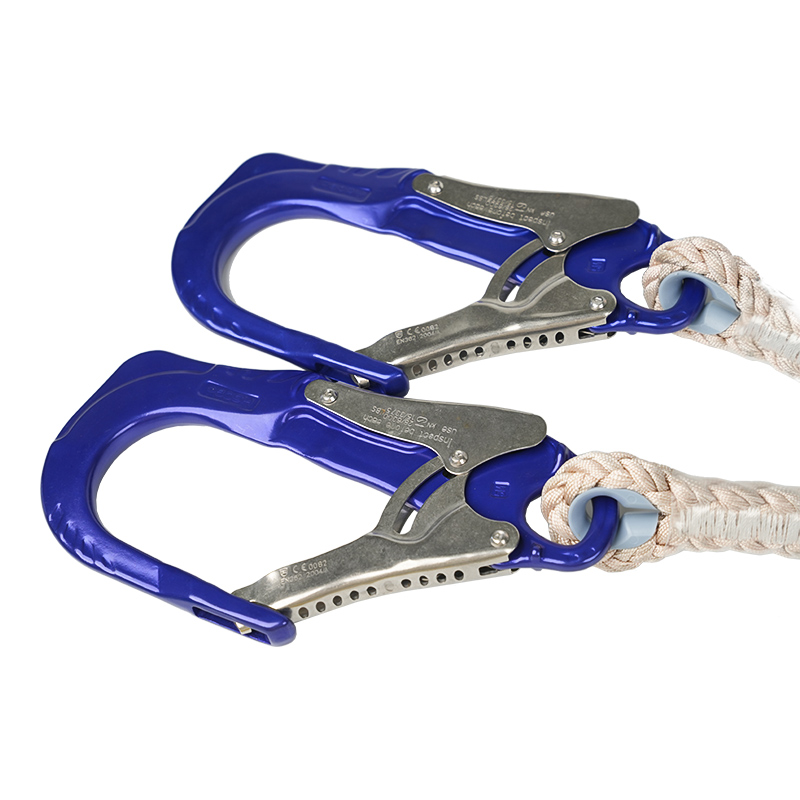 Dây buộc an toàn E chống rơi KA-L17 có dây nylon, 2 móc hợp kim nhôm và 1 móc carabiner hợp kim nhôm